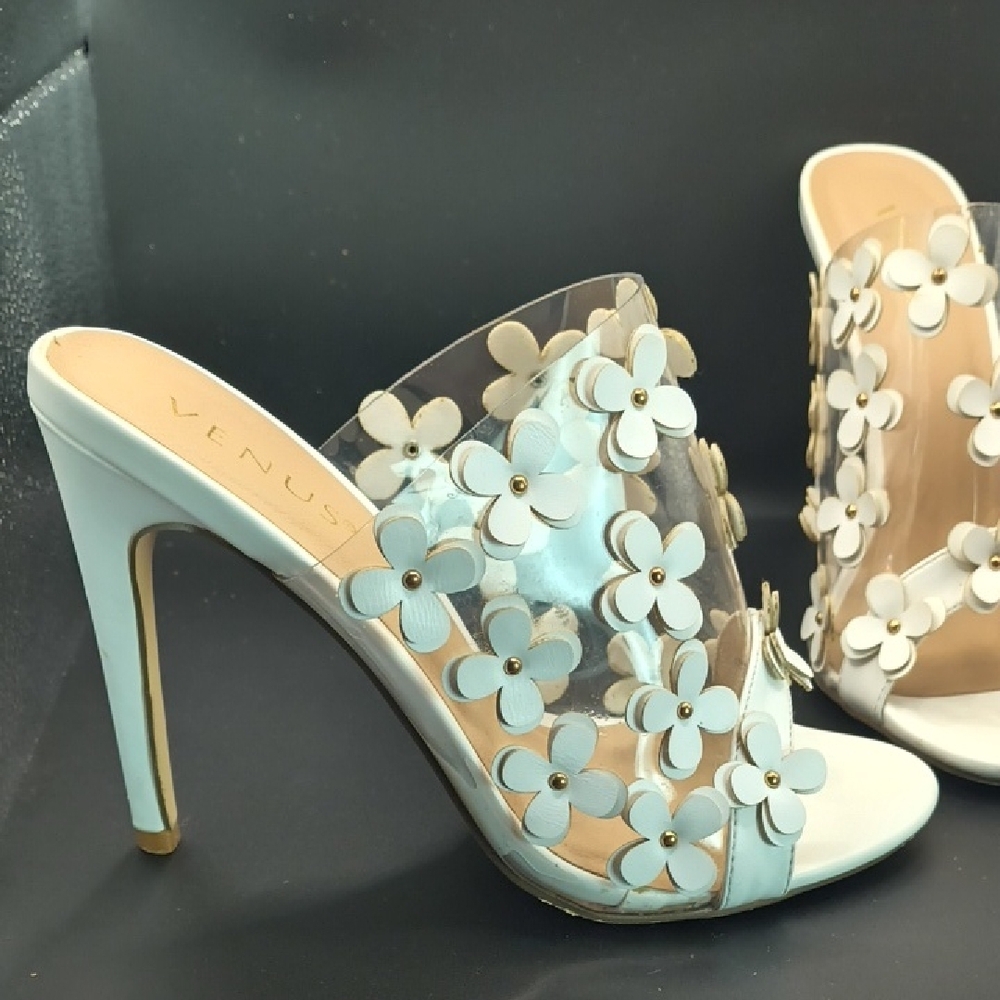 VENUS White Floral Women's With Box- Heels Size 8 - Picture 5 of 15